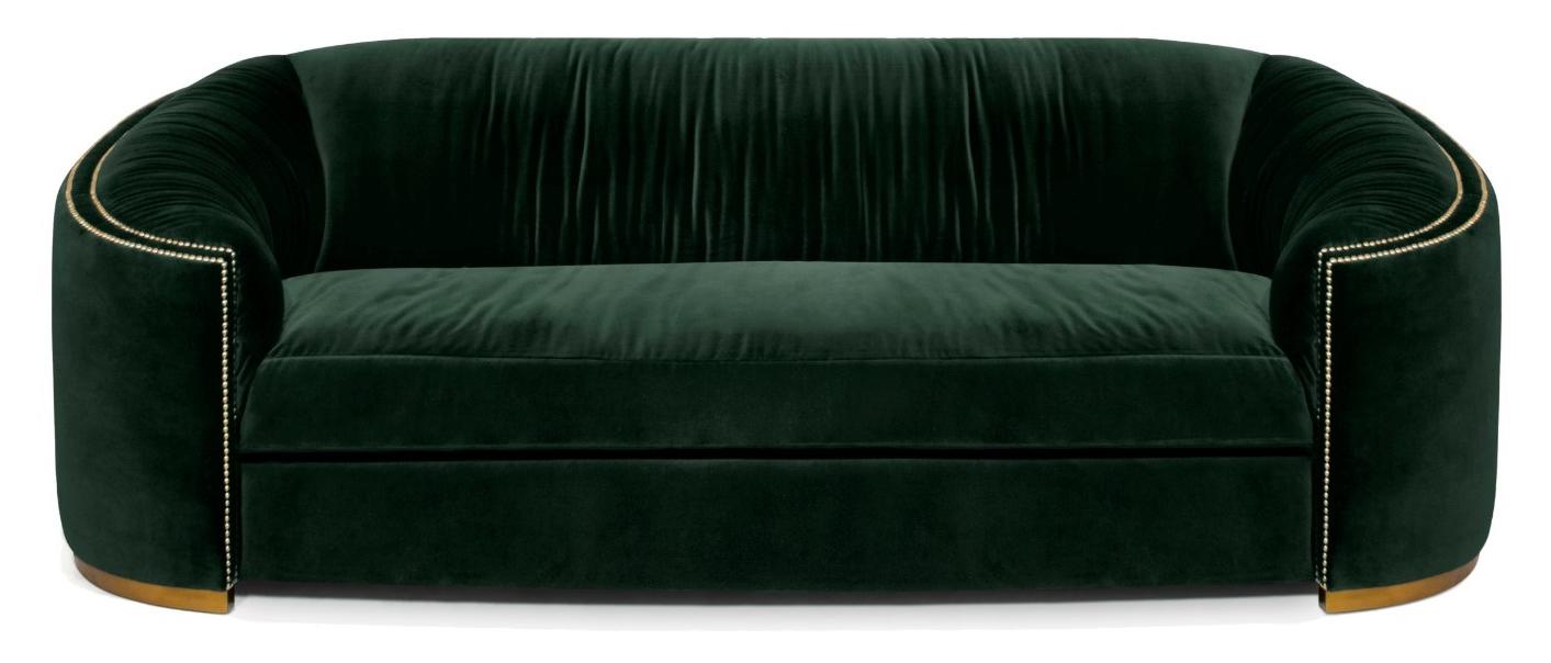 Premium Comfort donkergroene gebogen bank