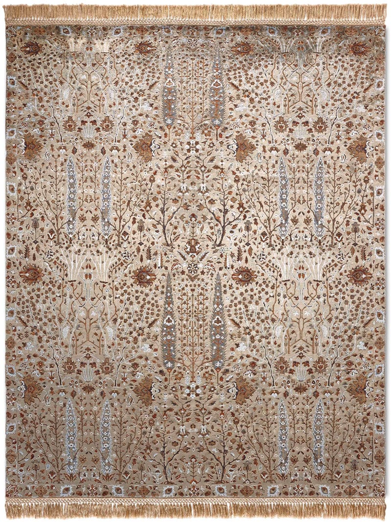 Pine Garden grijs groen luxe vloerkleed
