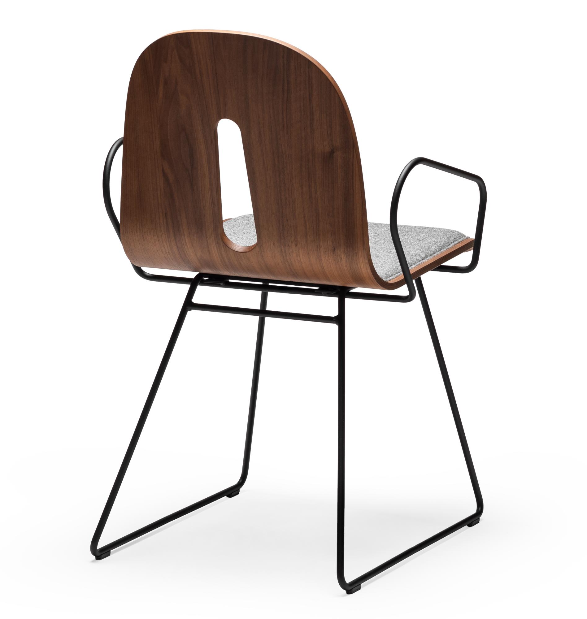 Gotham Woody SL-P-I grijze stoel met armleuningen