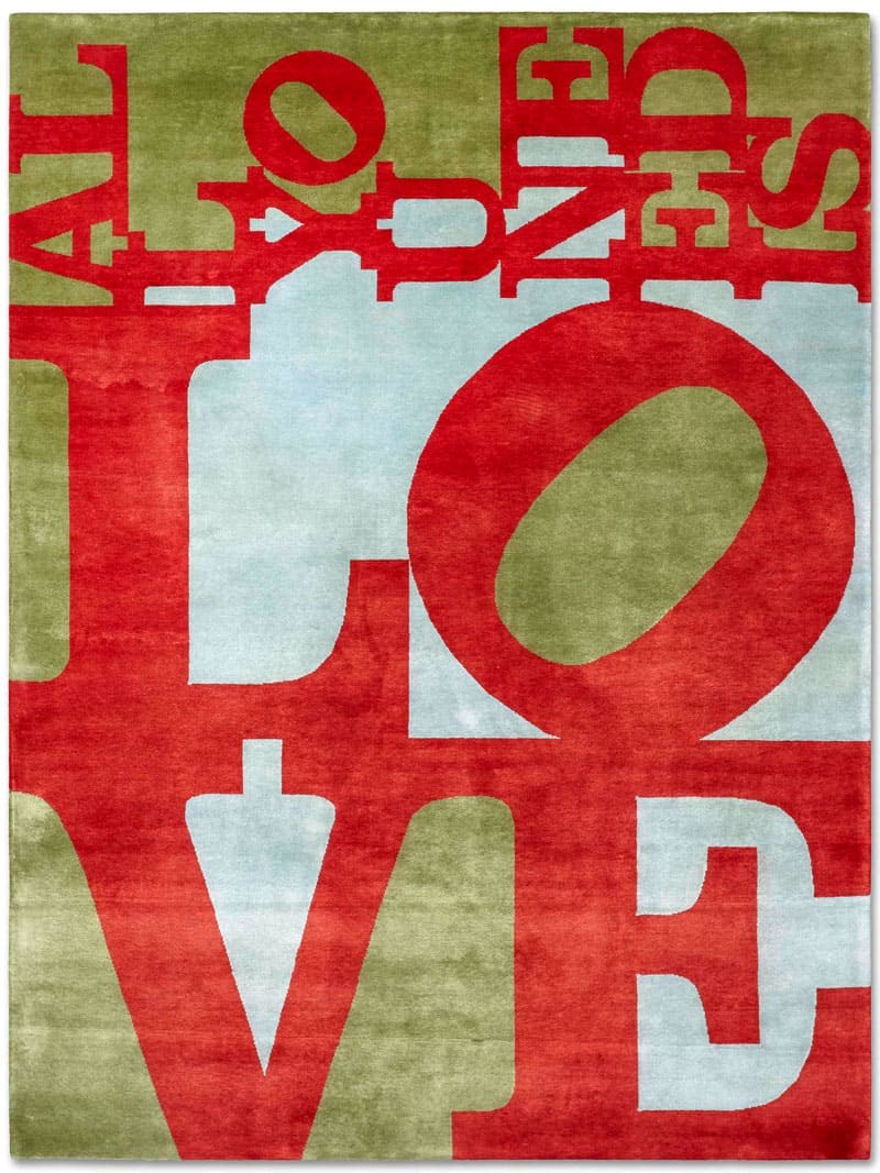 Tapis de luxe noué à la main All You Need Is Love