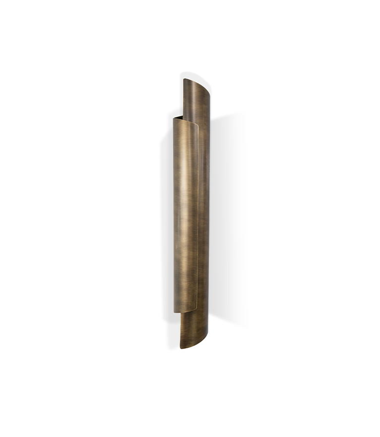 Verouderd messing wandlamp