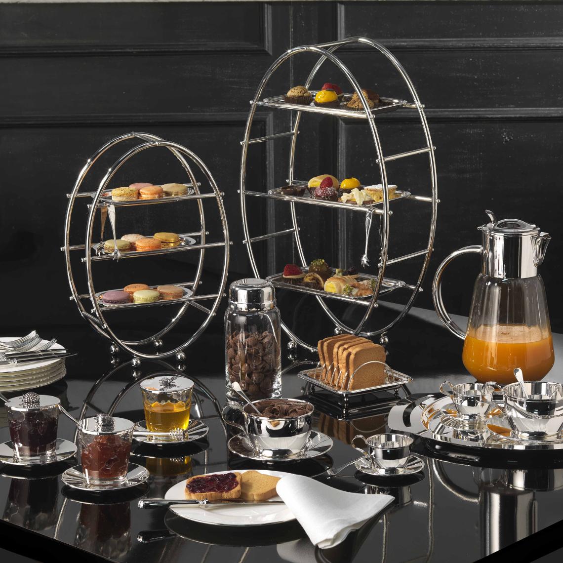 Royal zilveren fruitschaal met kristal - 1