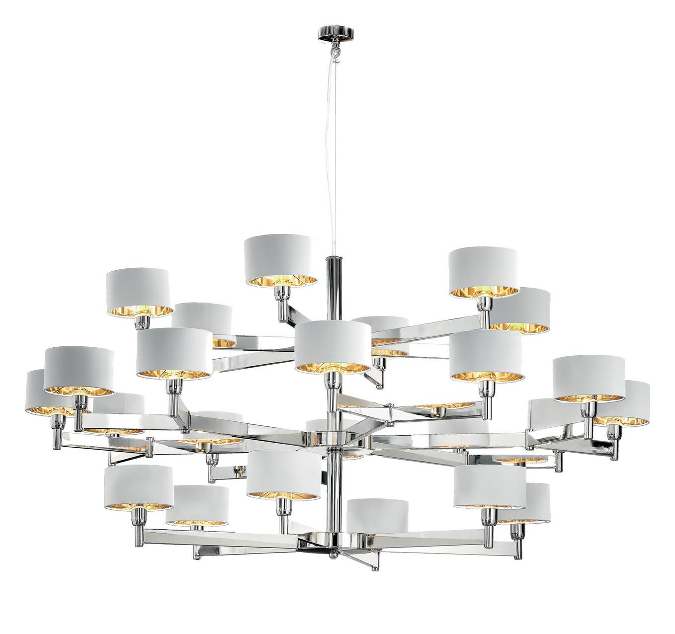 Lustre contemporain en nickel poli