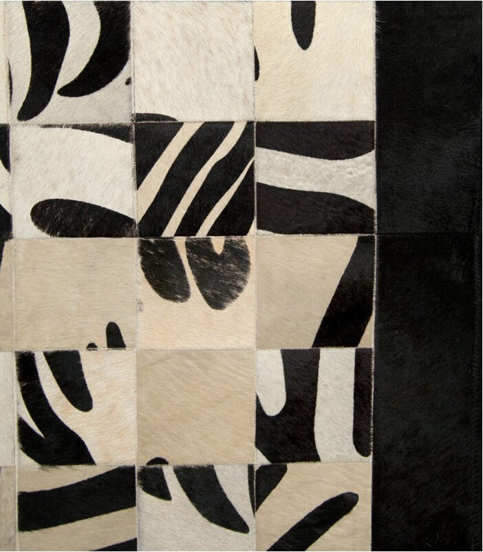 Tapis en peau de vache Mosaic zébré | Taille: 190 × 240 cm