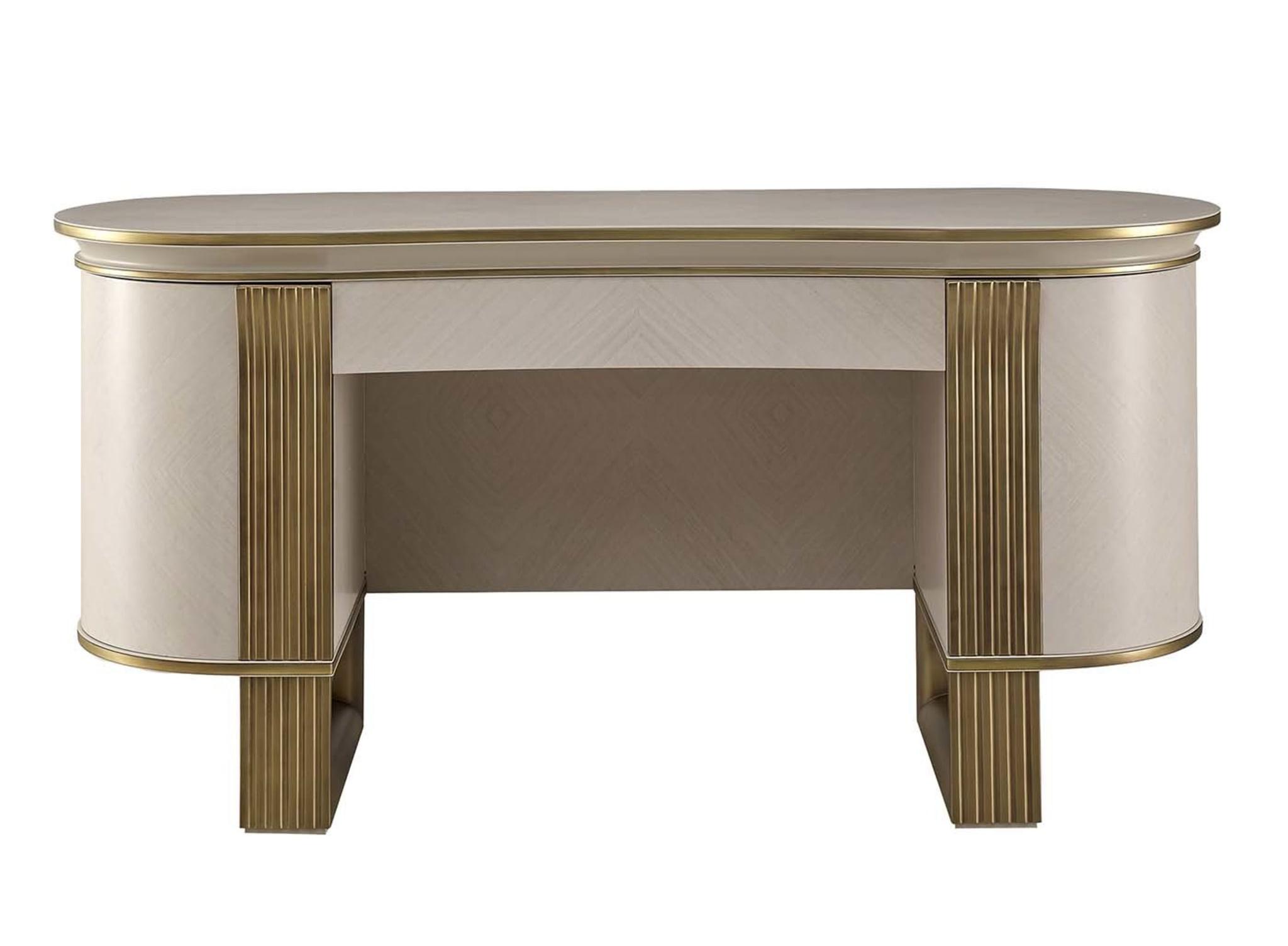 Oliver wit/gouden kaptafel | Configuratie: Met spiegel