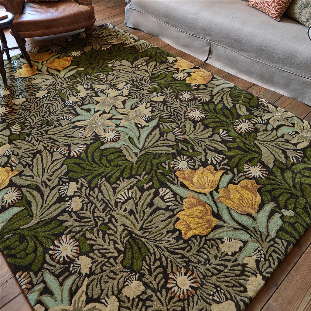 Bower Twining Vine groen wollen vloerkleed