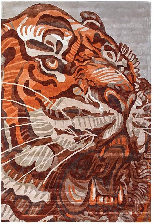 Tapis Tiger indien tissé main