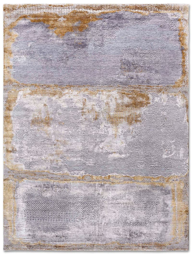Zilver wit grijs handgeweven tapijt | Maat: 365 × 457 cm