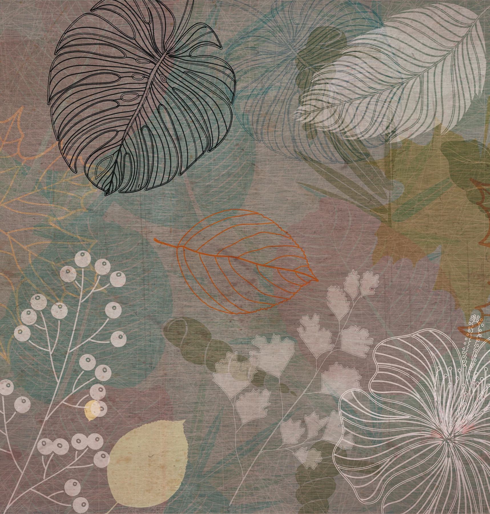 Autumn Flowers behang