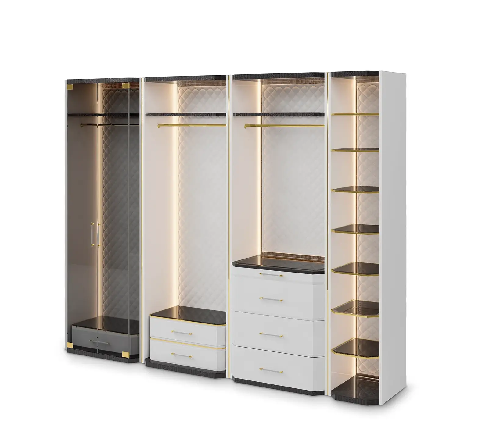 Armoire-penderie Cadence grise