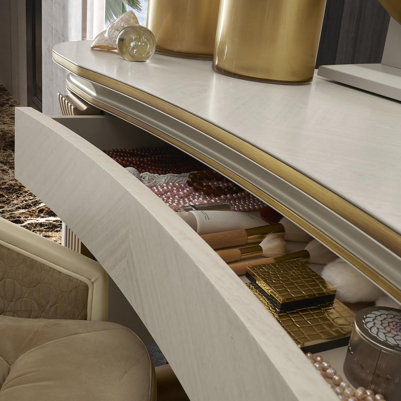Oliver wit/gouden kaptafel | Configuratie: Met spiegel