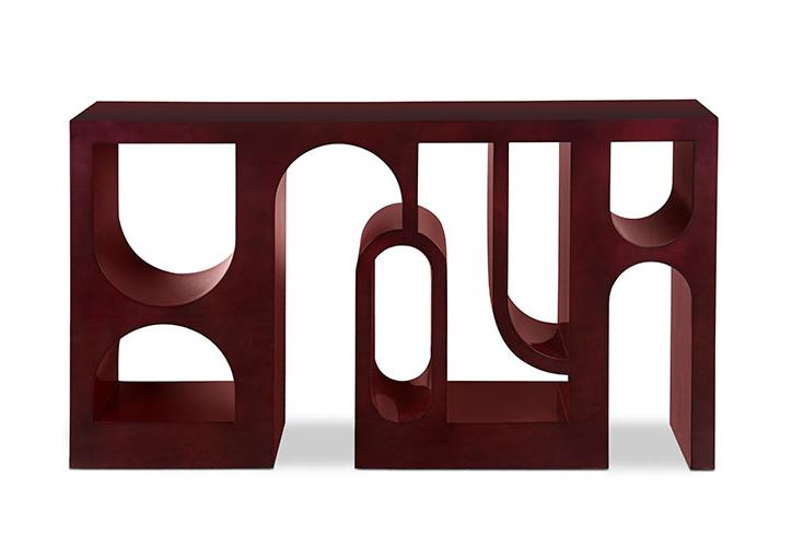 Glanzend rode premium console