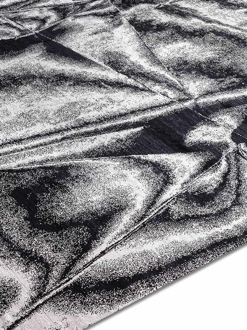 Tapis noué à la main True Black & White