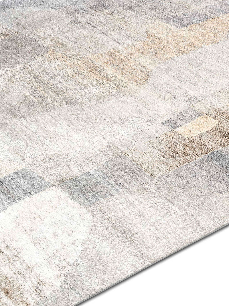 Zilver zand luxe vloerkleed