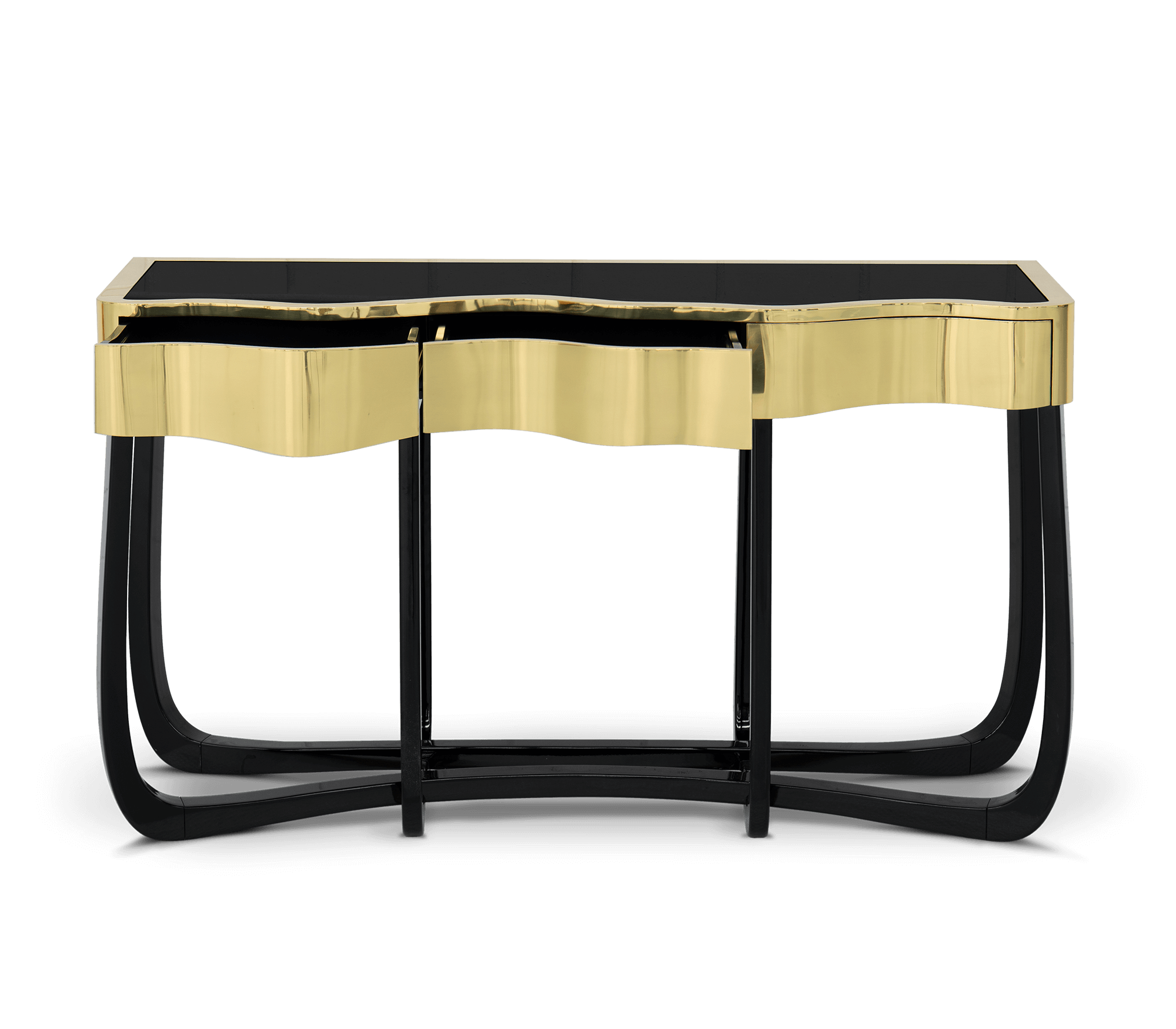 Console dorée Serpentine