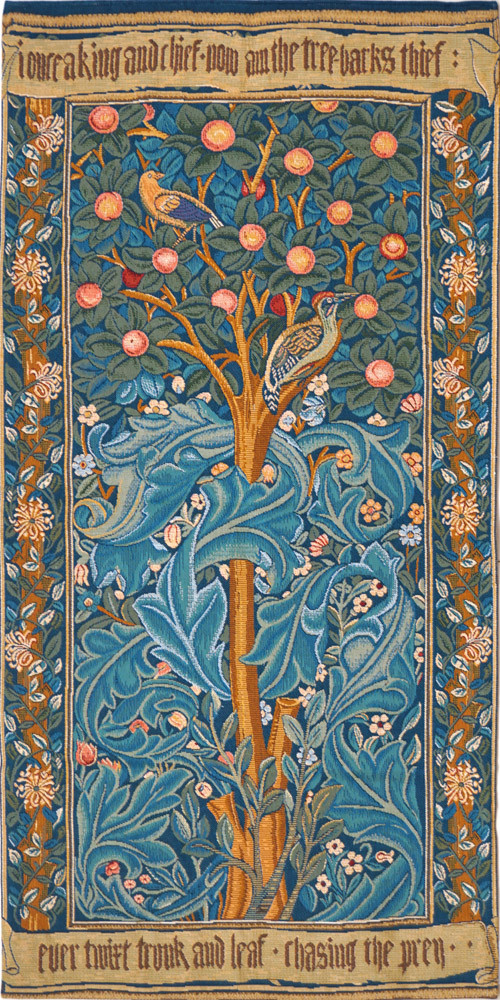 Tapisserie murale Le pic, avec parchemin, William Morris | Taille: 75 × 154 cm