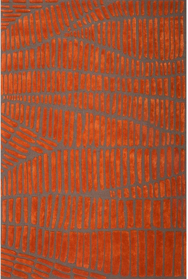 Tapis Enia en laine et viscose orange gris | Taille: 300 × 400 cm