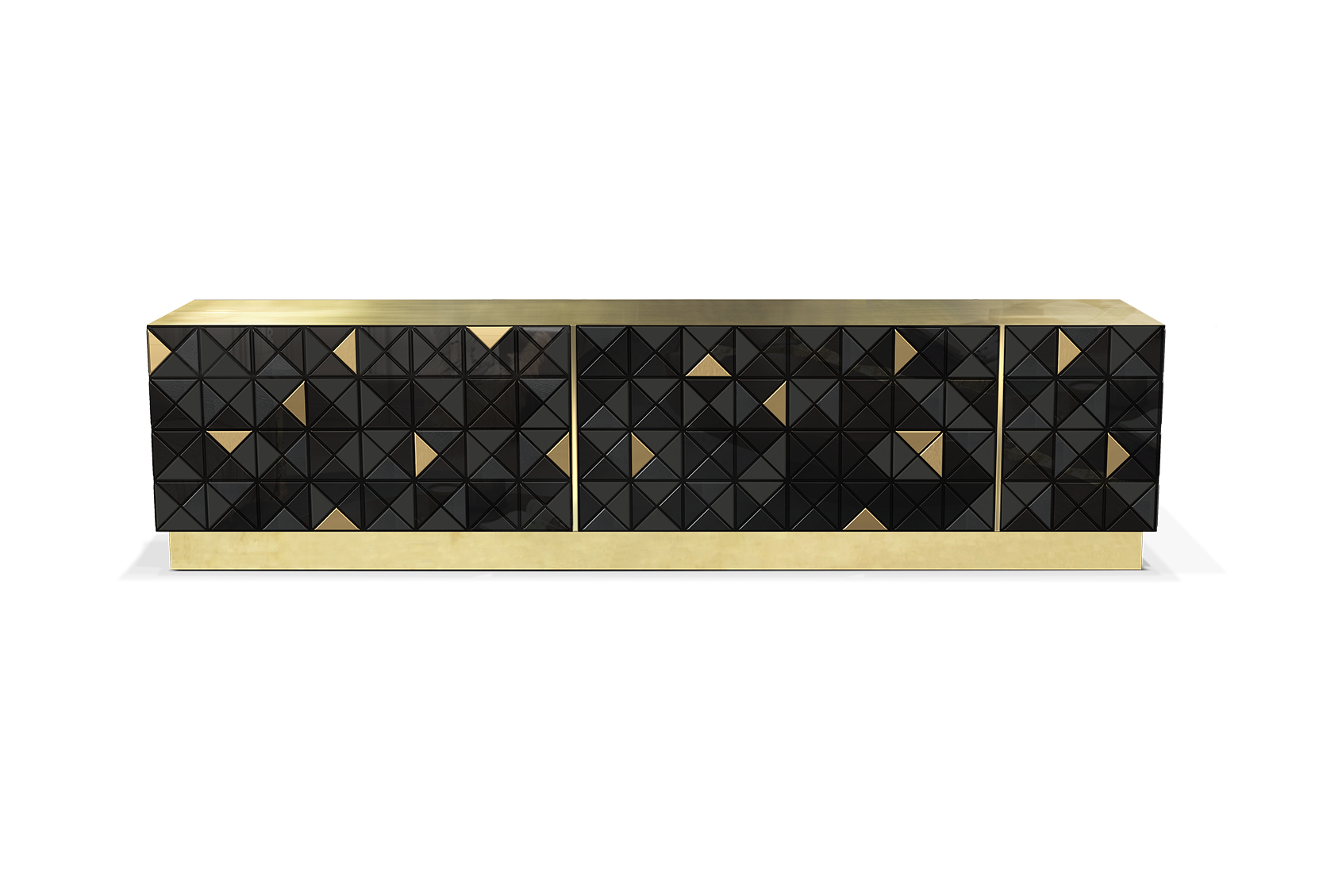 Meuble TV Mosaic noir et or