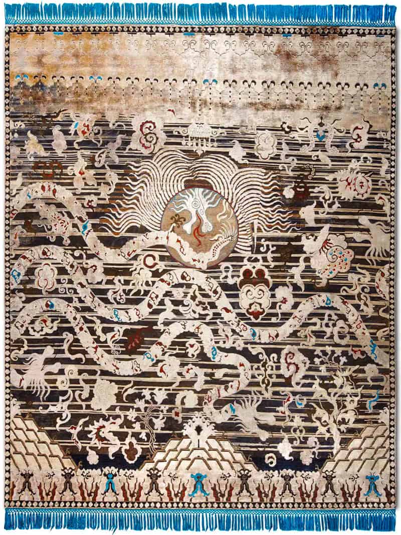 Dragon handgeknoopt tapijt | Maat: 183 × 274 cm