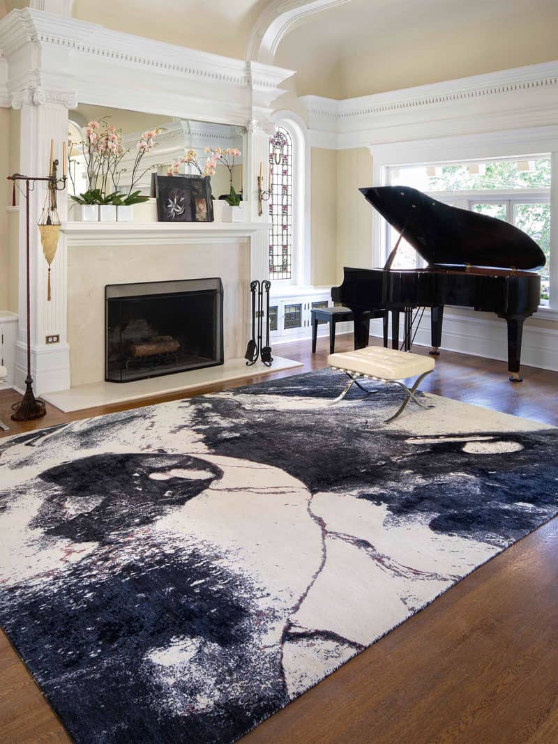Tapis noué à la main Black & White | Taille: 183 × 274 cm