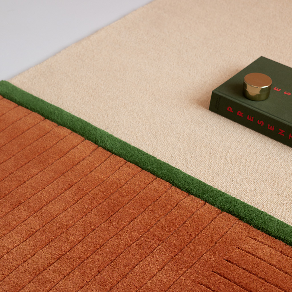 Decor Rhythm mandarijn designer handgemaakt vloerkleed