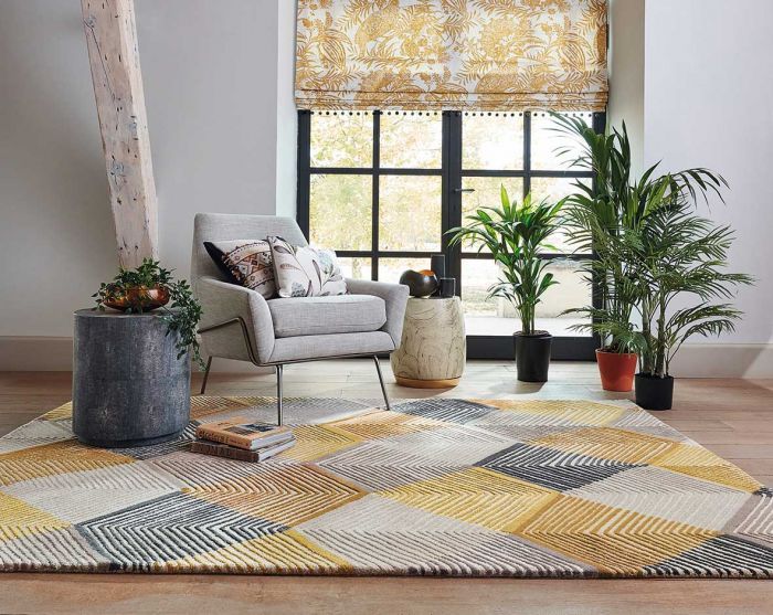 Rhythm saffraan tapijt | Maat: 250 × 350 cm