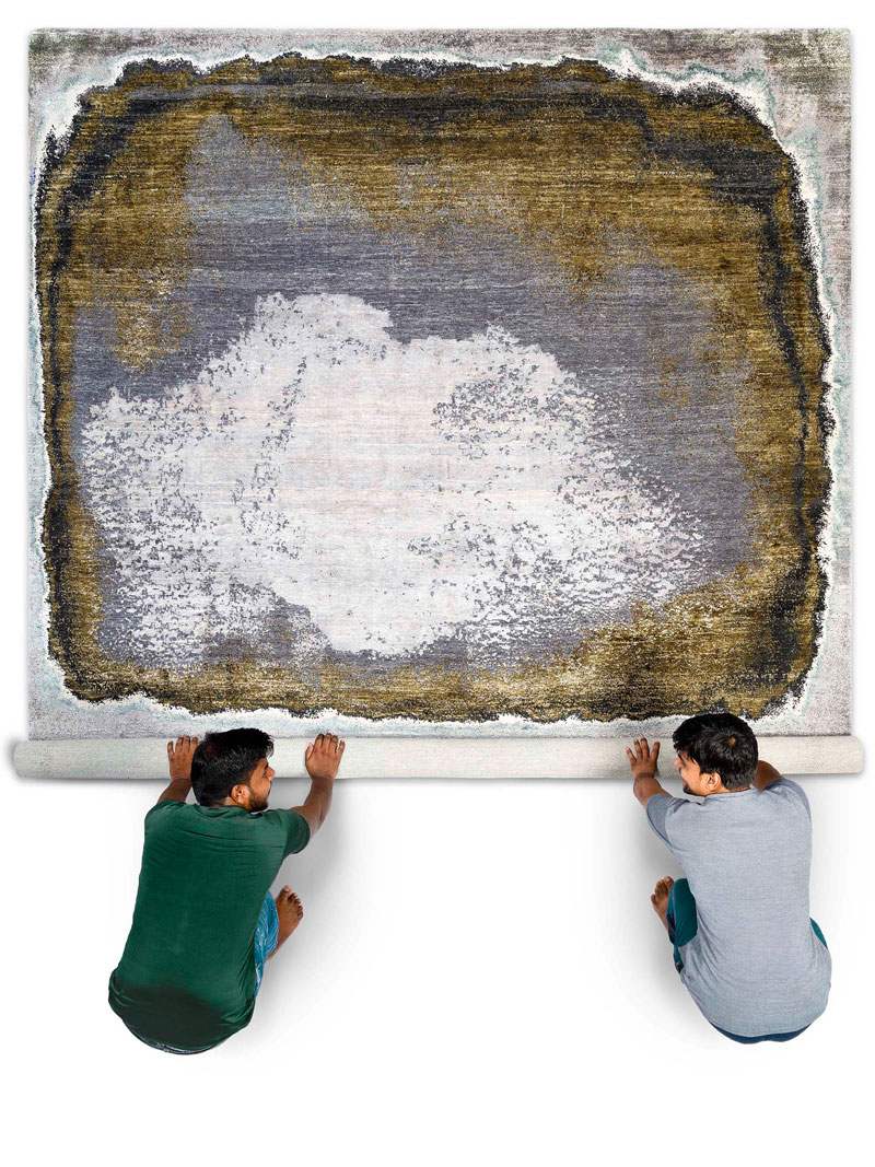 Tapis tissé main Green Rust | Taille: 183 × 274 cm