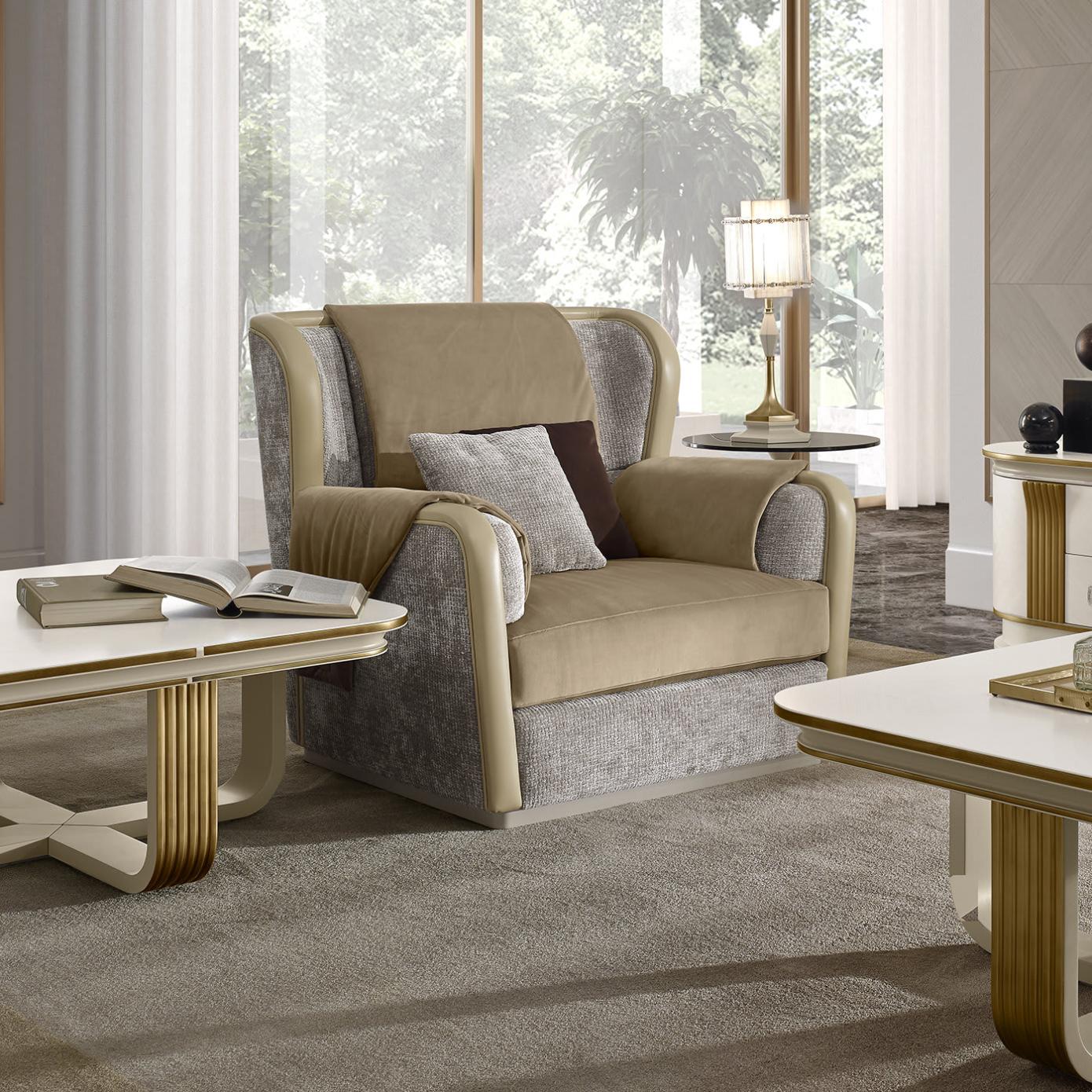 Fauteuil beige Oliver