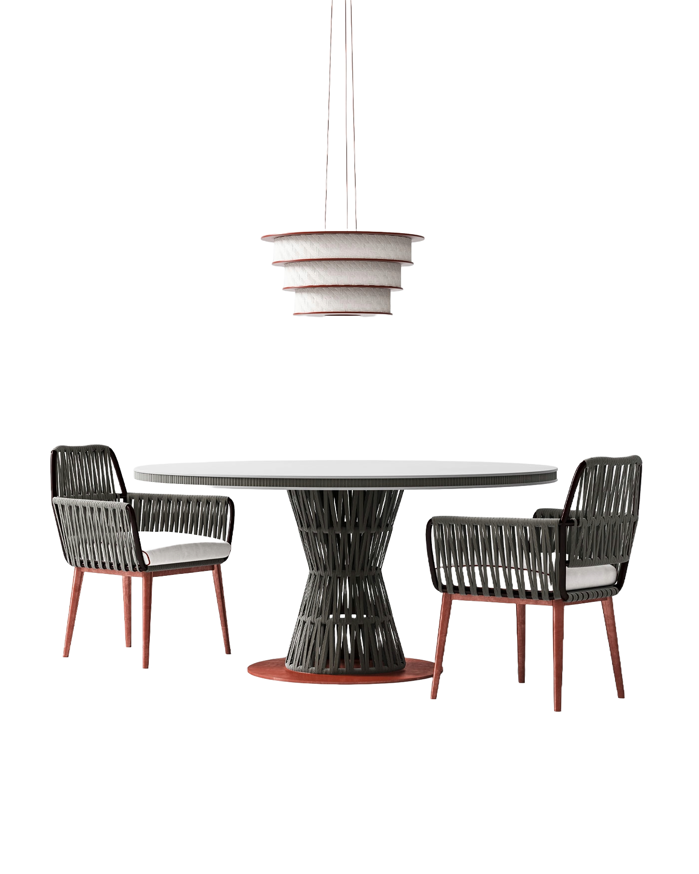 Chaise en corde avec accoudoirs