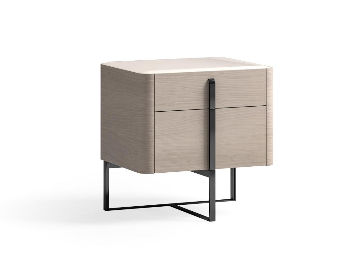 Table de nuit avec plateau en verre 60