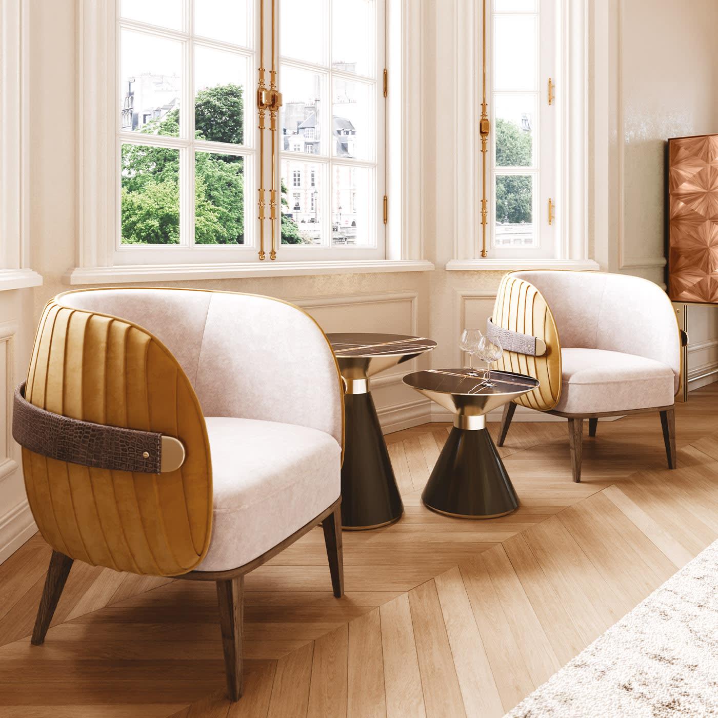 Table d’appoint contemporaine Crono | Dimensions: Ø 50 × H 45 cm