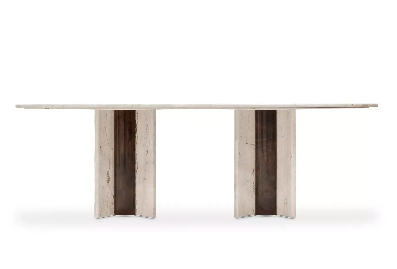 Parisian travertin marmeren ovale eettafel