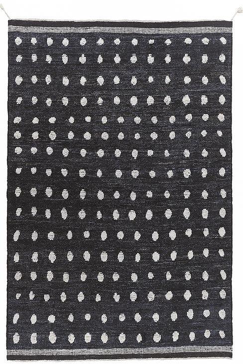 Dots handgeknoopt zwart wit vloerkleed