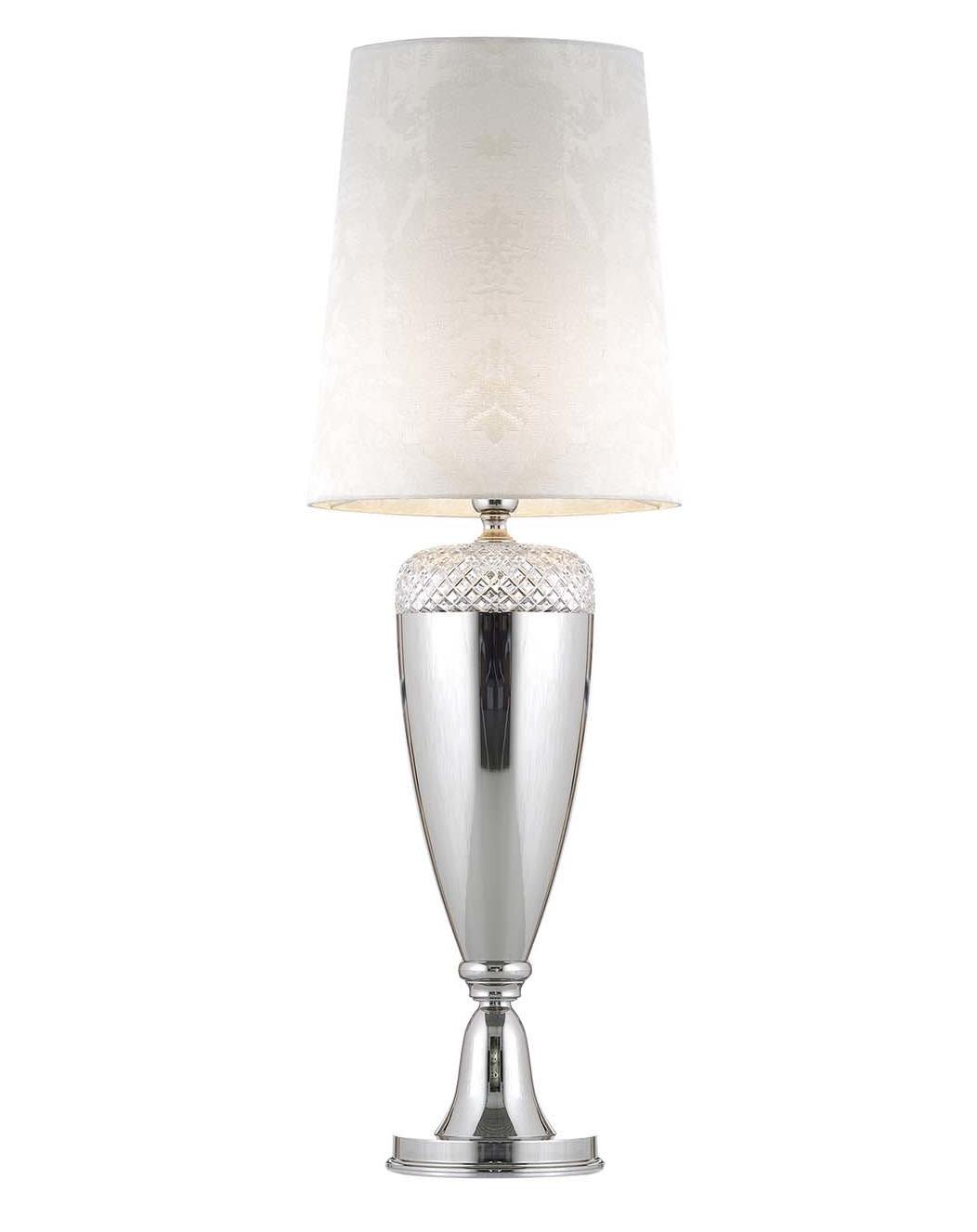 Lampe de table en cristal nickel poli