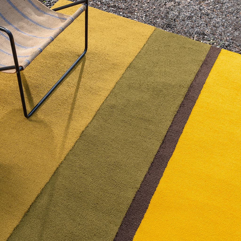 Tapis d’extérieur Festival rayé jaune