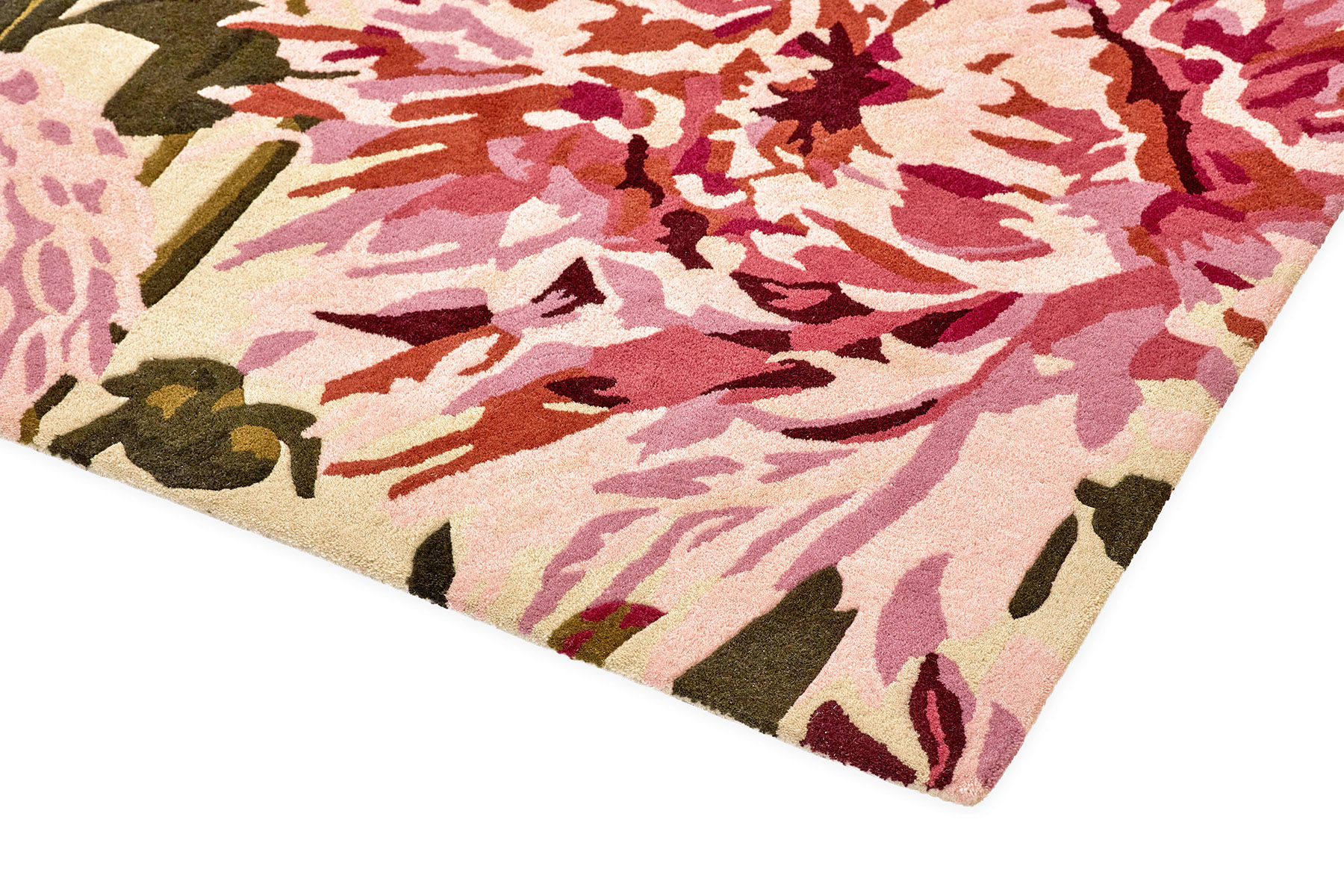 Dahlia fuchsia/palm vloerkleed | Maat: 250 × 350 cm