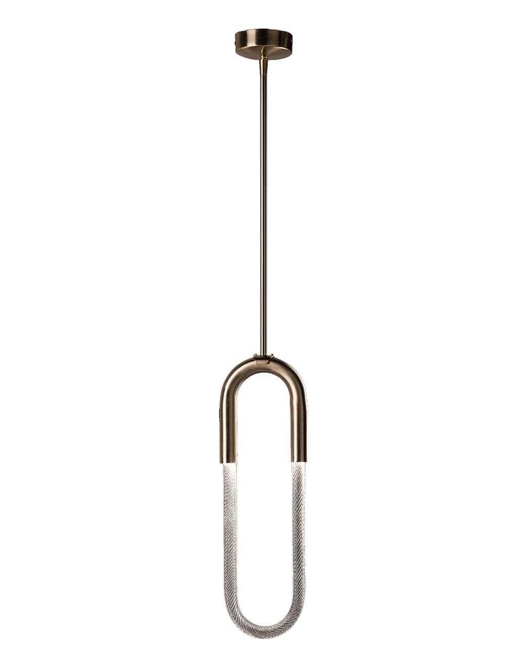 Suspension ovale en verre de Murano transparent