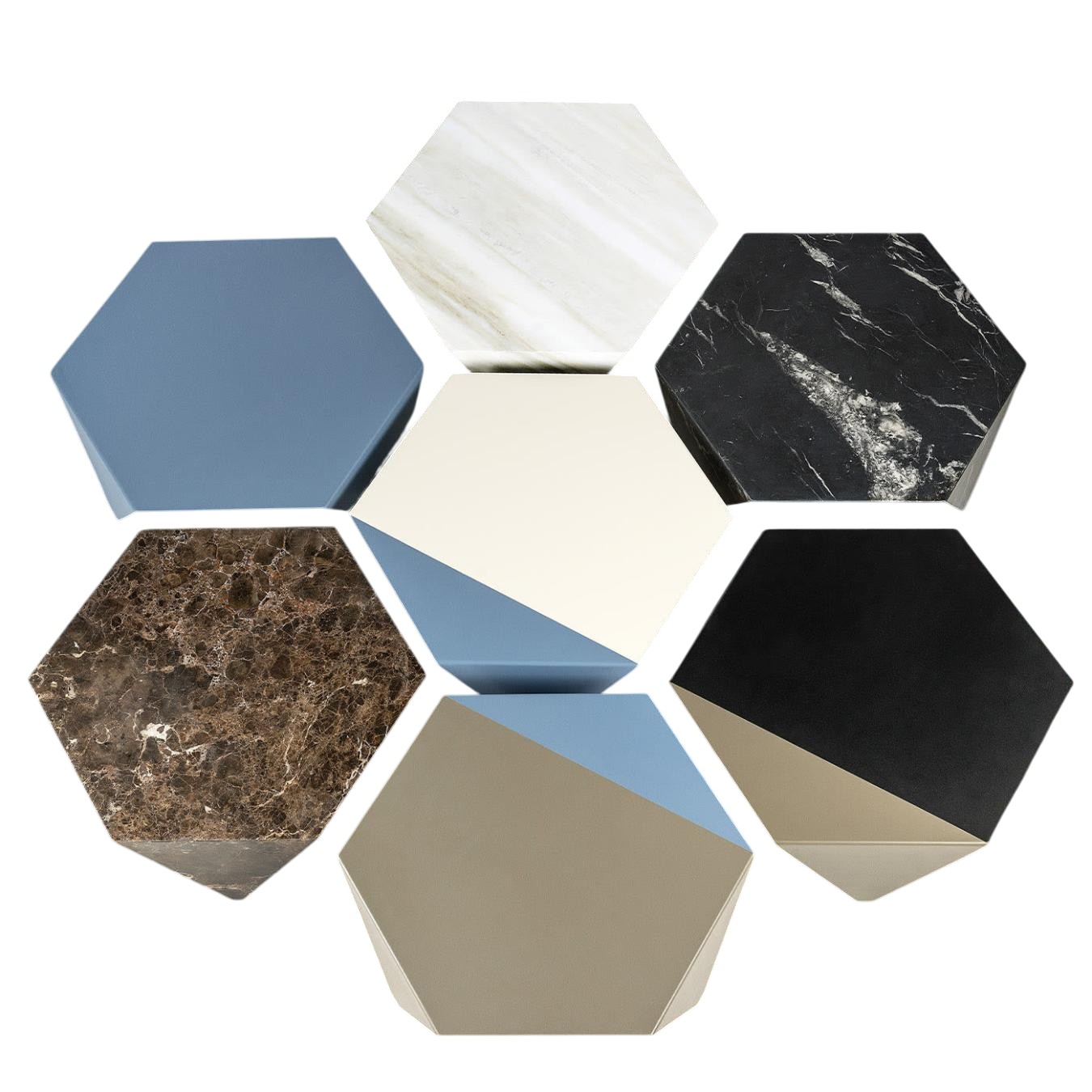 Ruche blauwe salontafel