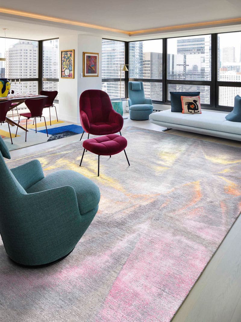 Tapis noué à la main Pastel Sun
