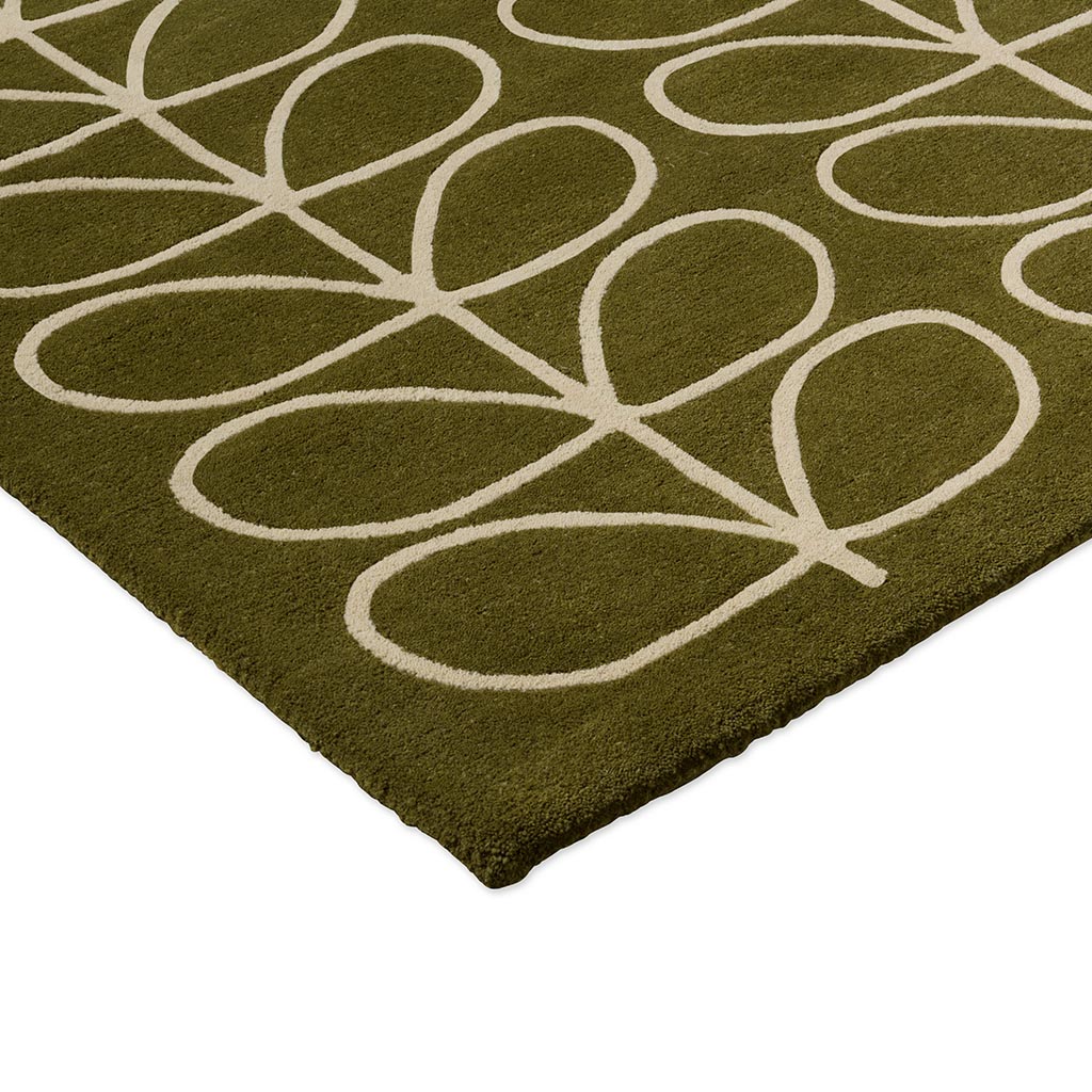 Linear Stem Olive handgemaakt vloerkleed | Maat: 200 × 280 cm