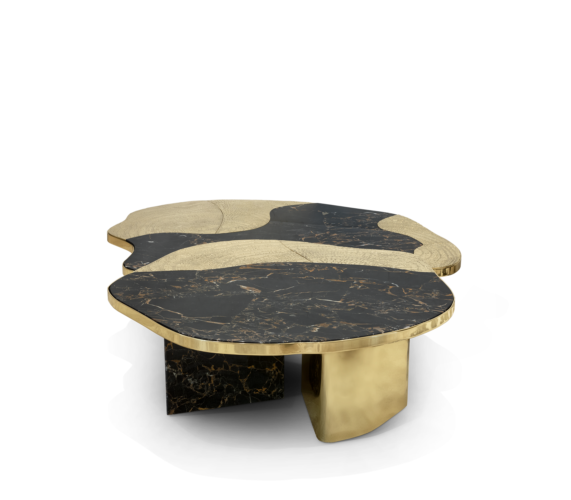 Ensemble de tables Athena marbre Portoro & or
