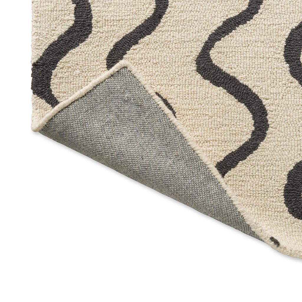 Ribbon houtskool vloerkleed