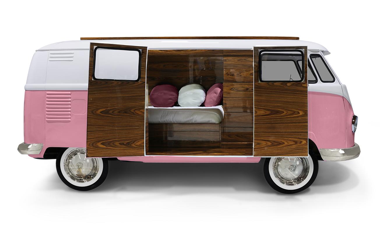 Ensemble de lit caravane Voyageur rose