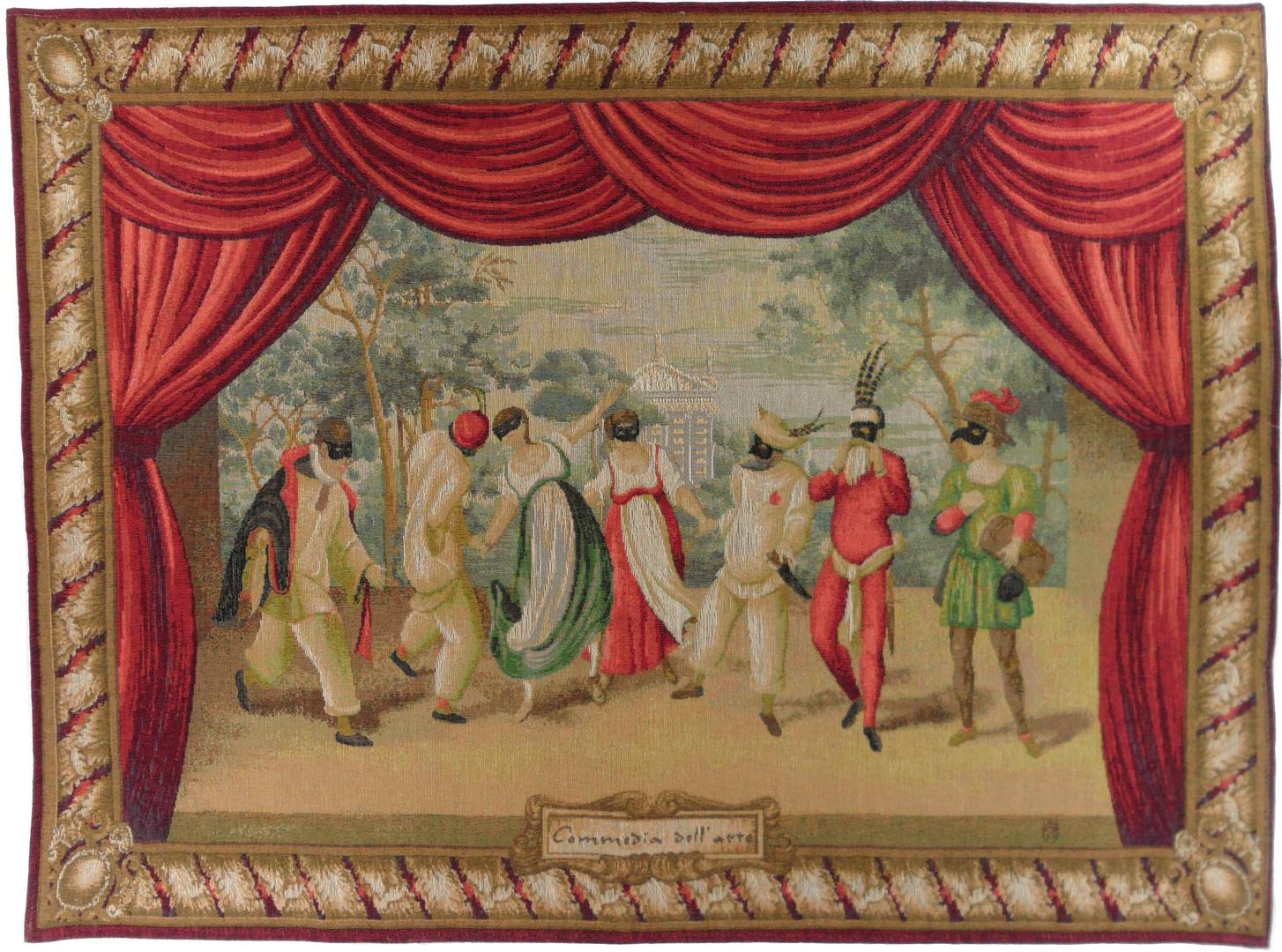 Commedia dell'arte wandtapijt | Maat: 75 × 100 cm