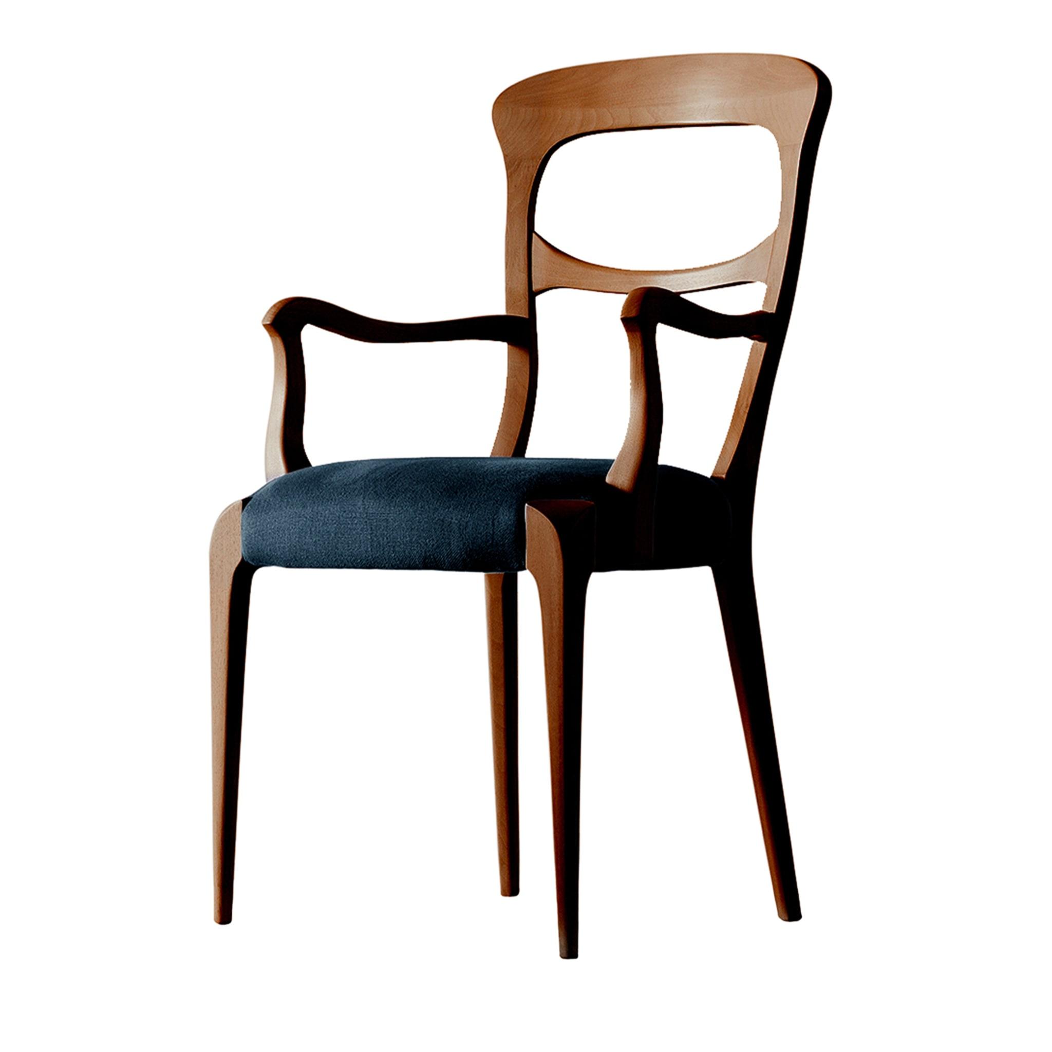 Capotavola natuurlijke massief walnoot stoel met armleuningen | Kleur: Velvet G075 472