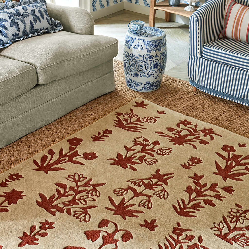 Woodland Glade linnen/roestbruin tapijt | Maat: 200 × 280 cm
