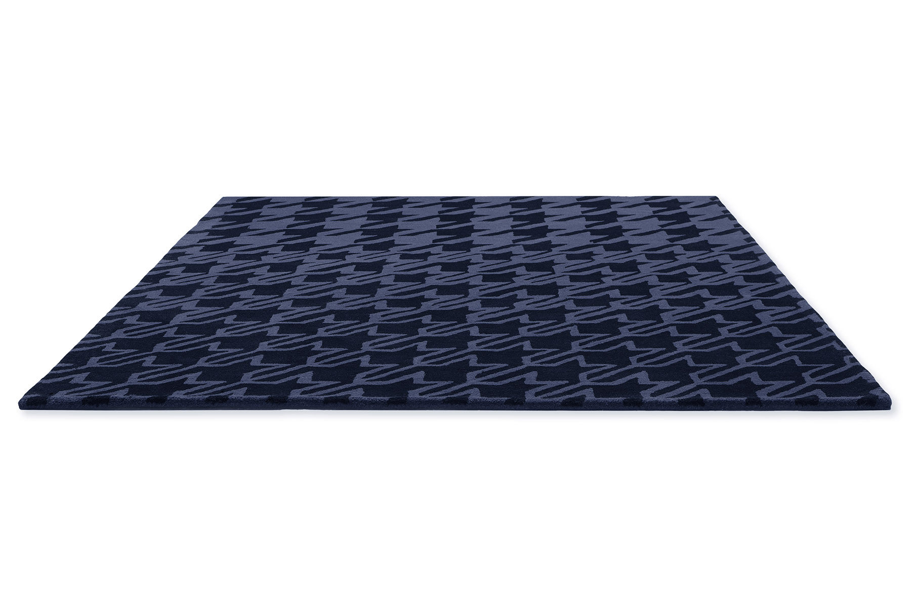 Tapis pied-de-poule bleu foncé | Taille: 170 × 240 cm