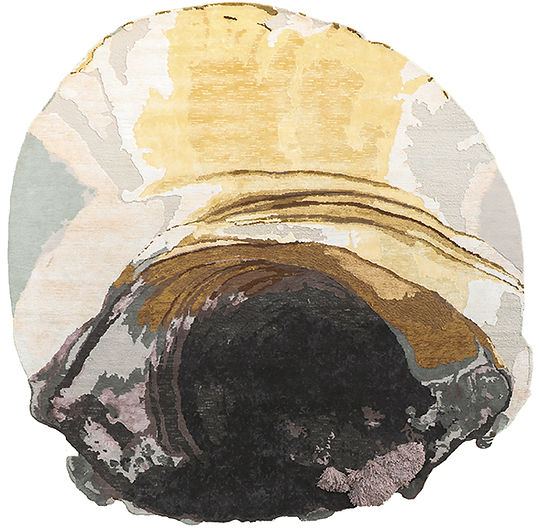 Tapis exclusif noué à la main or | Taille: Ø 250 cm Tapis exclusif noué à la main or | Taille: Ø 250 cm