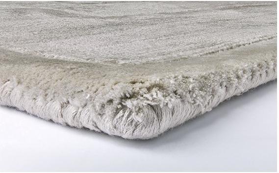 Domino tencel zilver vloerkleed | Maat: 200 × 200 cm