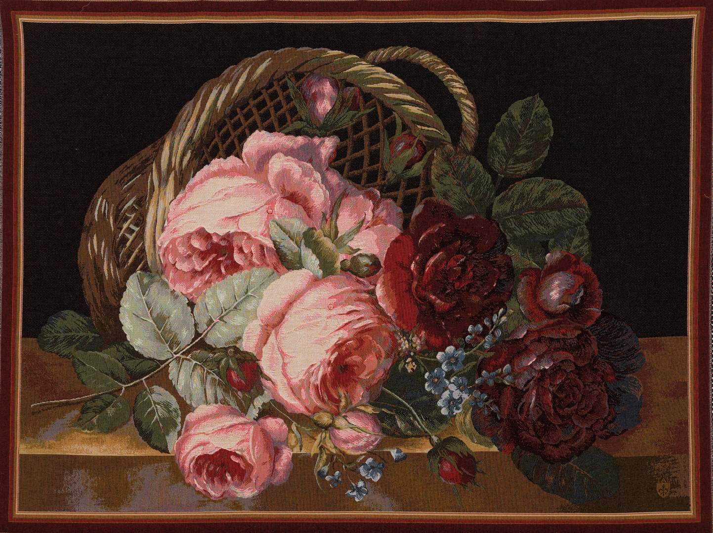 Tapisserie murale Bouquet de fleurs de soie | Taille: 75 × 100 cm